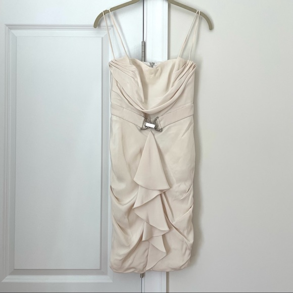 100% Silk Crepe Designer Mini Cocktail Dress - Picture 10 of 12